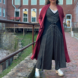 suger farmer jumpsuit in yin stripe