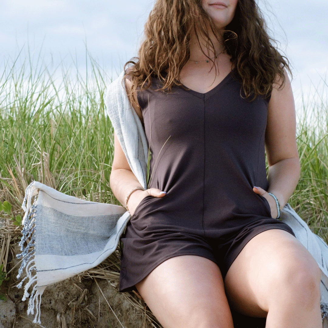 suger® sprout romper in carbon