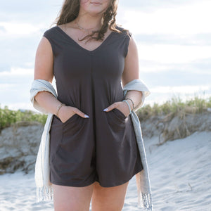 suger® sprout romper in carbon