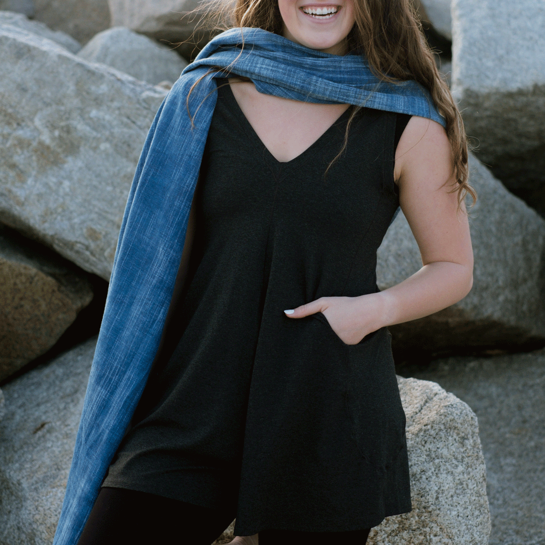 suger® sun blessed shawl styled with lava sprout