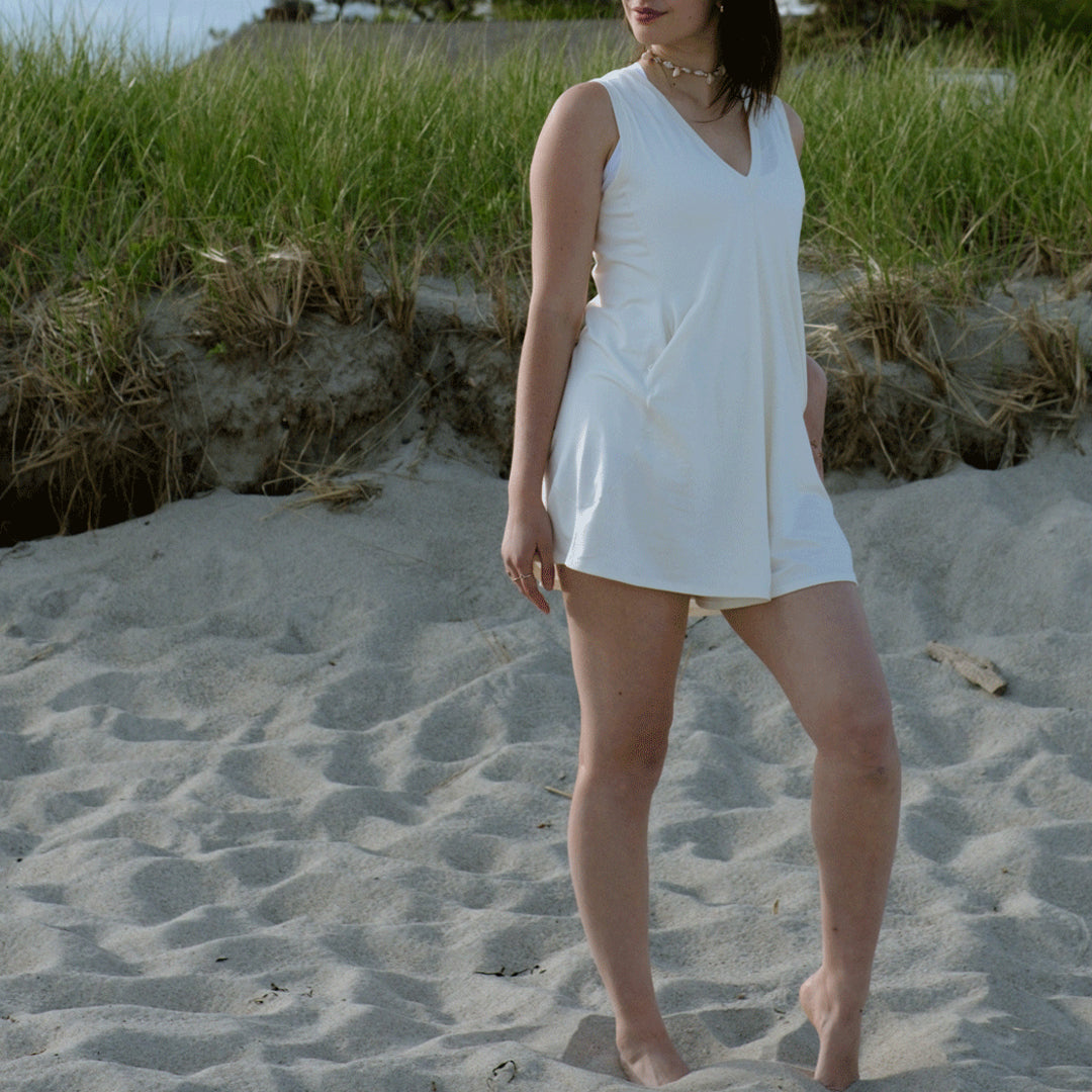 sprout romper in milk 