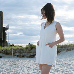 suger® sprout romper in milk worn by size cloud model