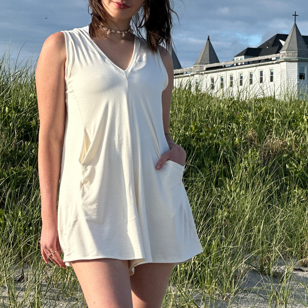 sprout romper in milk