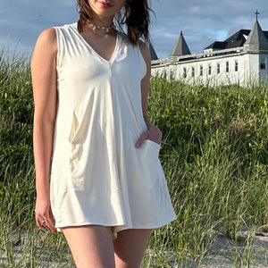 sprout romper in milk