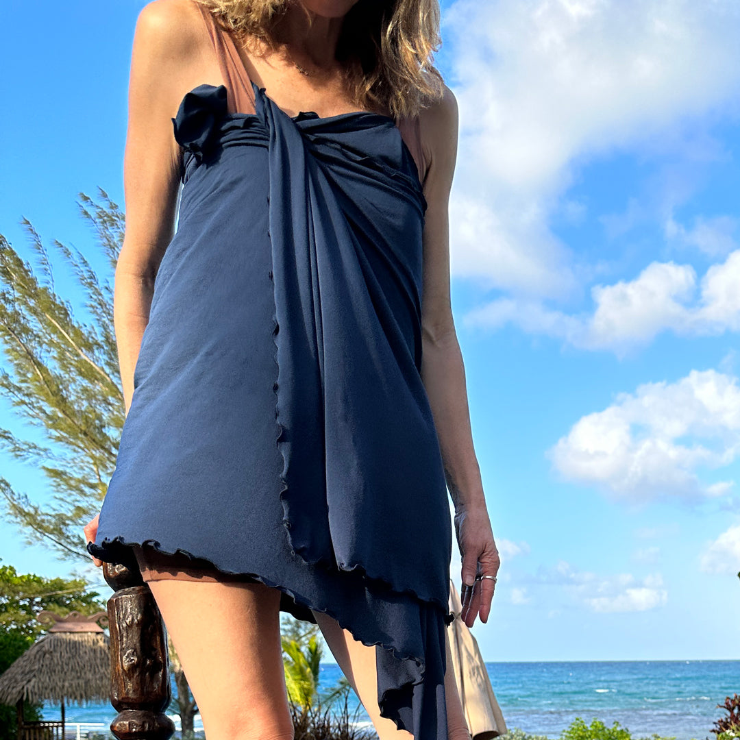 angelrox® shawl airy elegance in tissue navy 