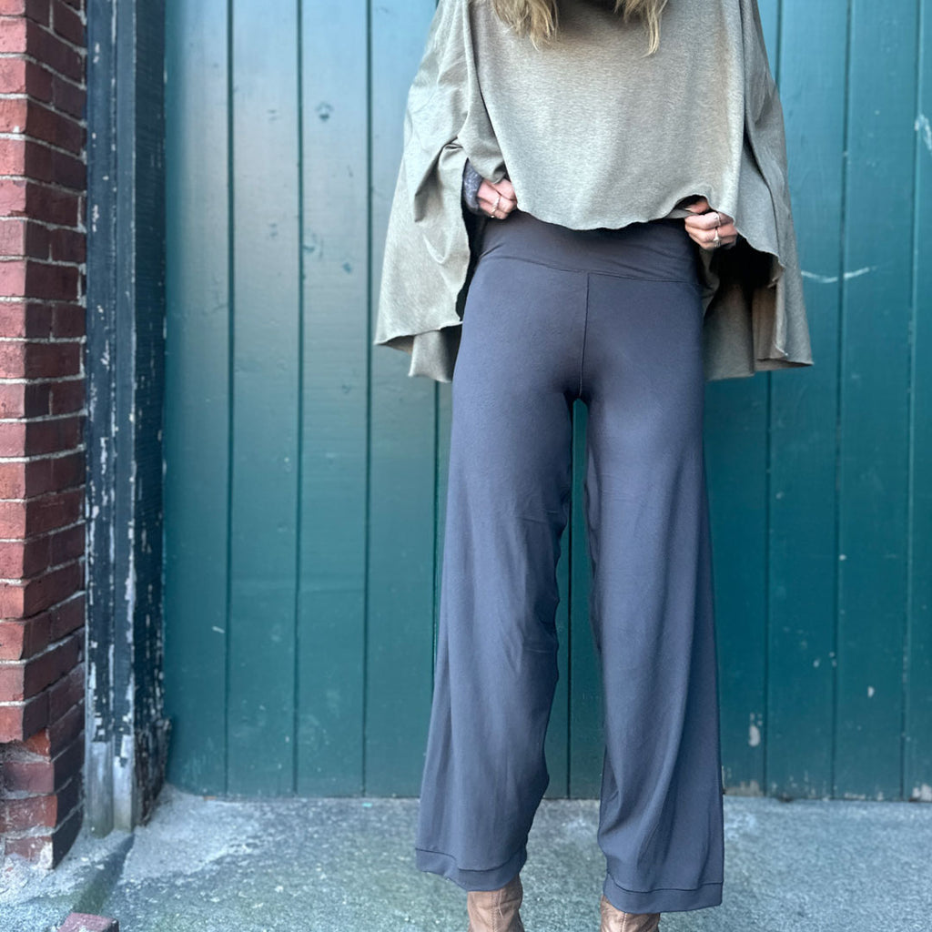 mantra is sage heather with bloom pant in dusk bamboo