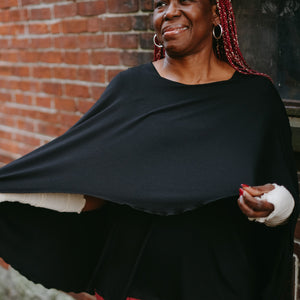 tissue black mantra with heaven shimmer opera sleeves