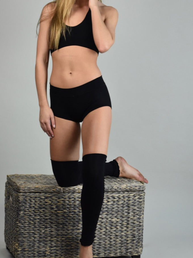 black suger brief with sweet support and stockings