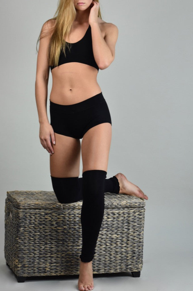 black suger brief with sweet support and stockings