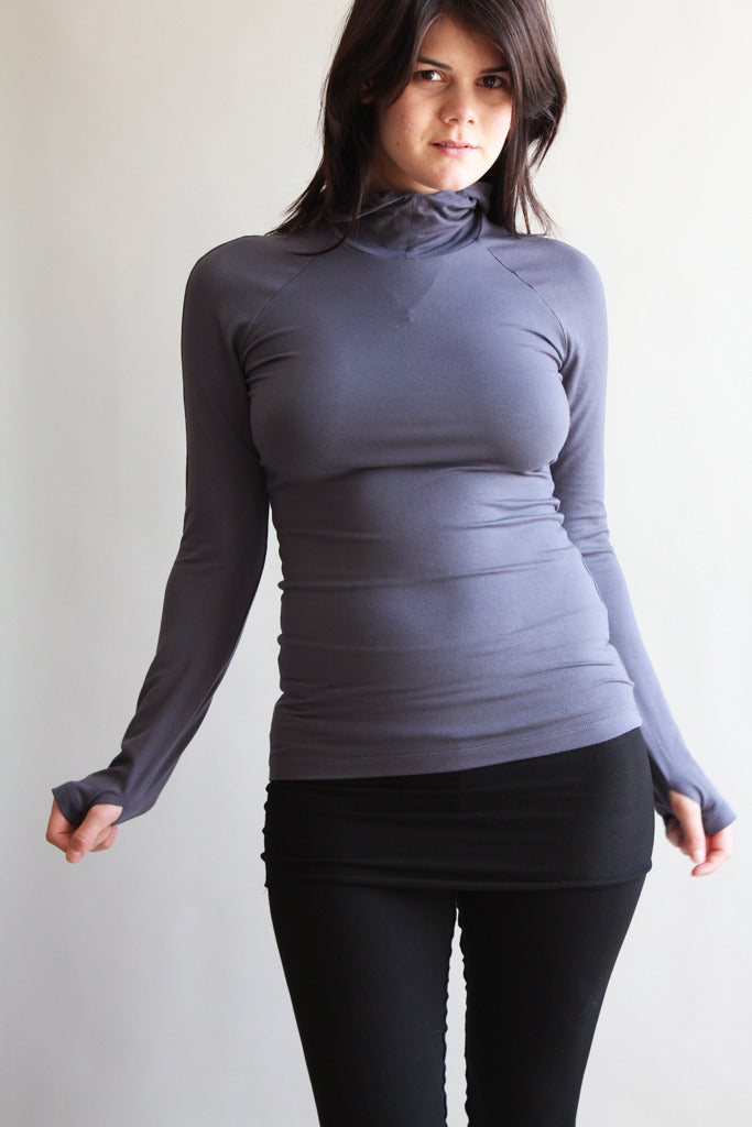 slate / deep sea scuba t + black playsuit