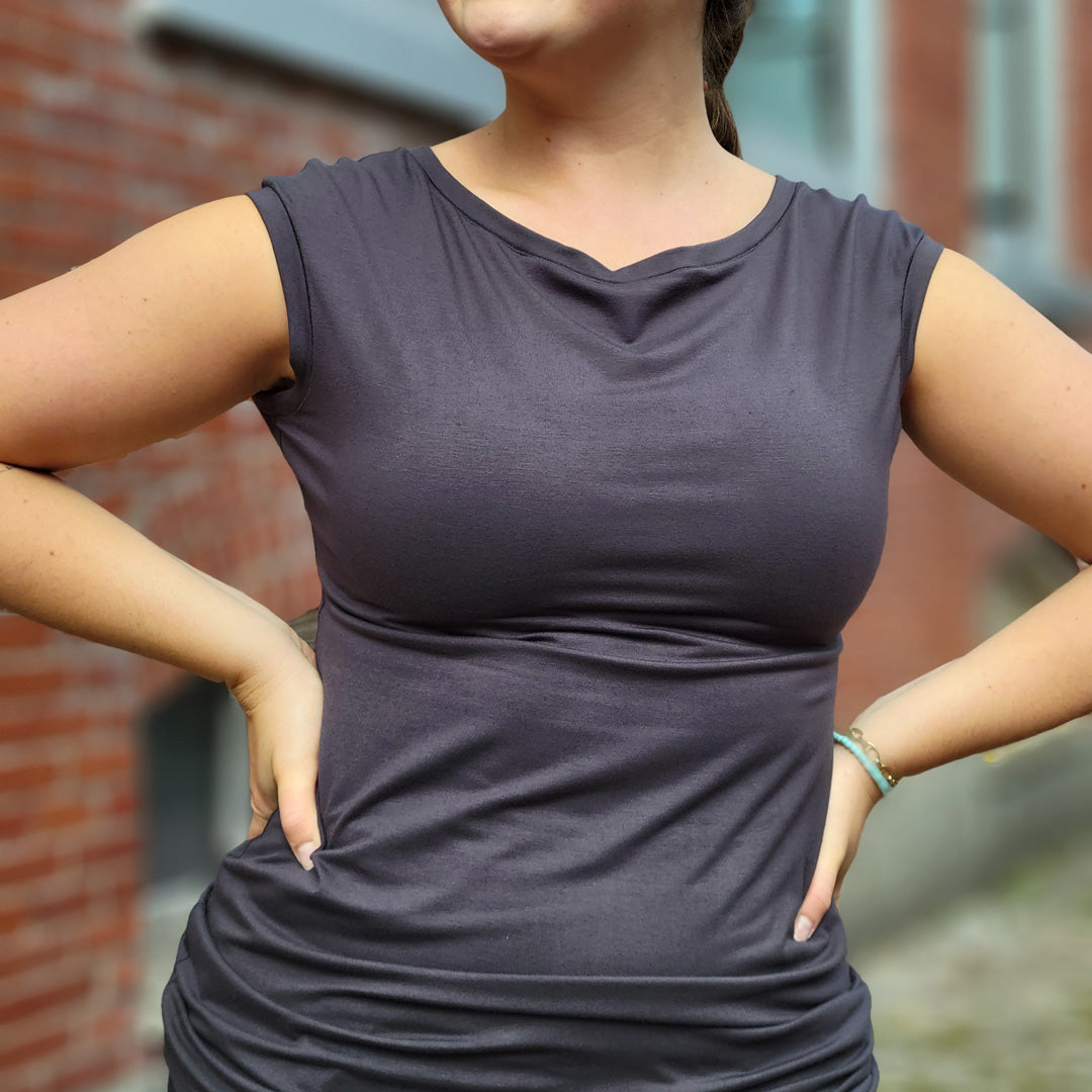 cap tunic wardrobe essential in carbon