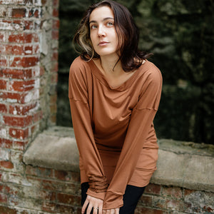 terry welder pullover in cedar