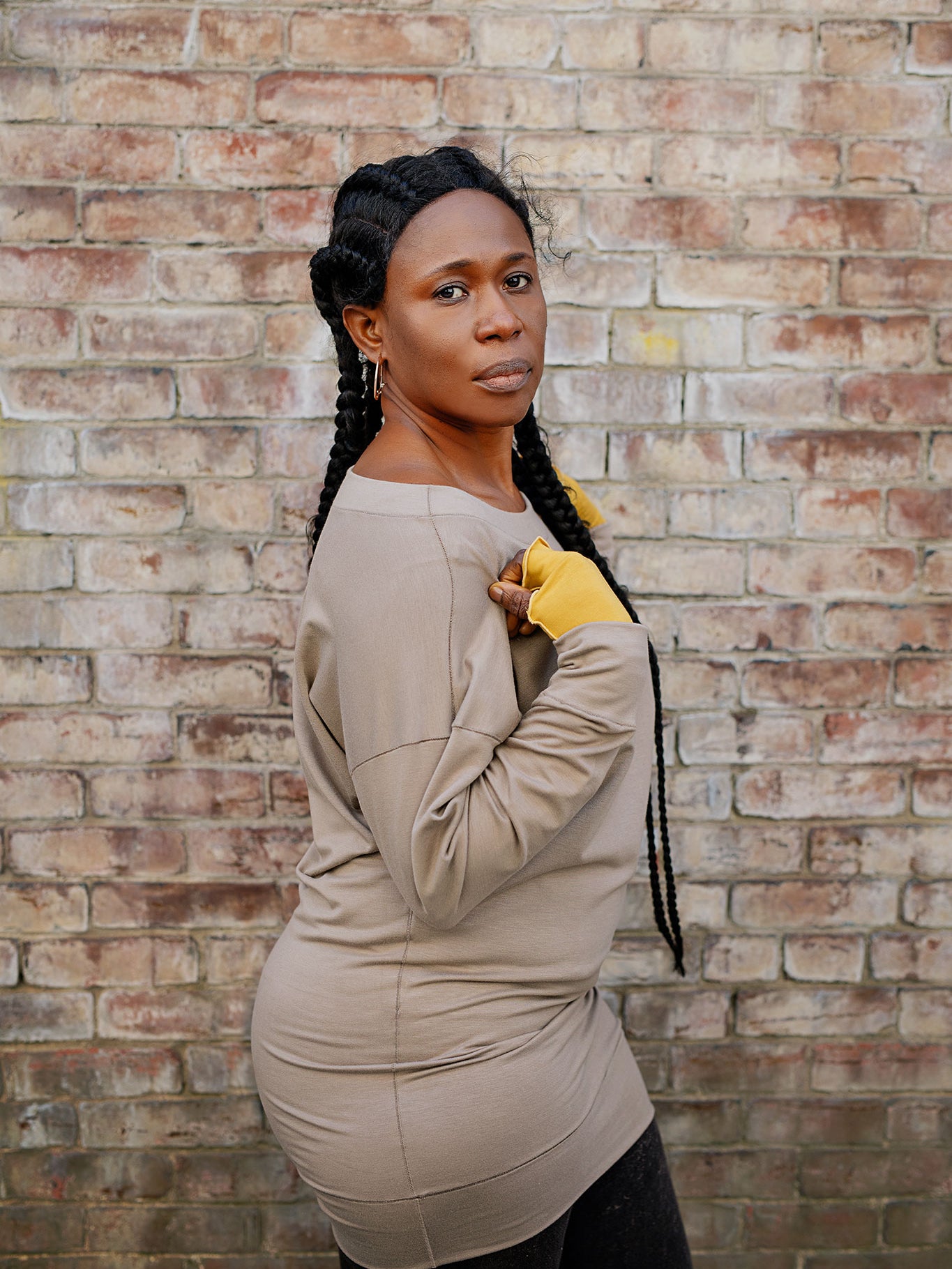 terry welder pullover in clay