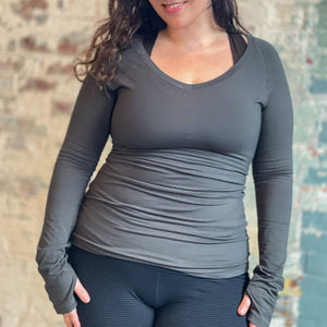 bamboo fir vneck long sleeve top