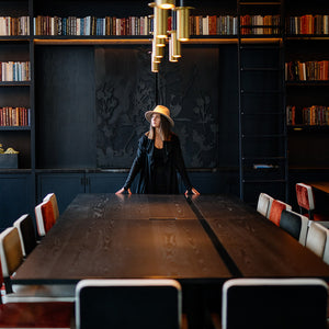 cardi in black over vital in black