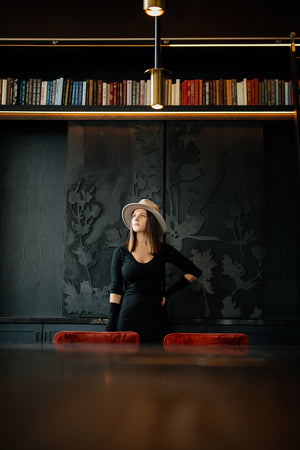 vital vneck tunic in black