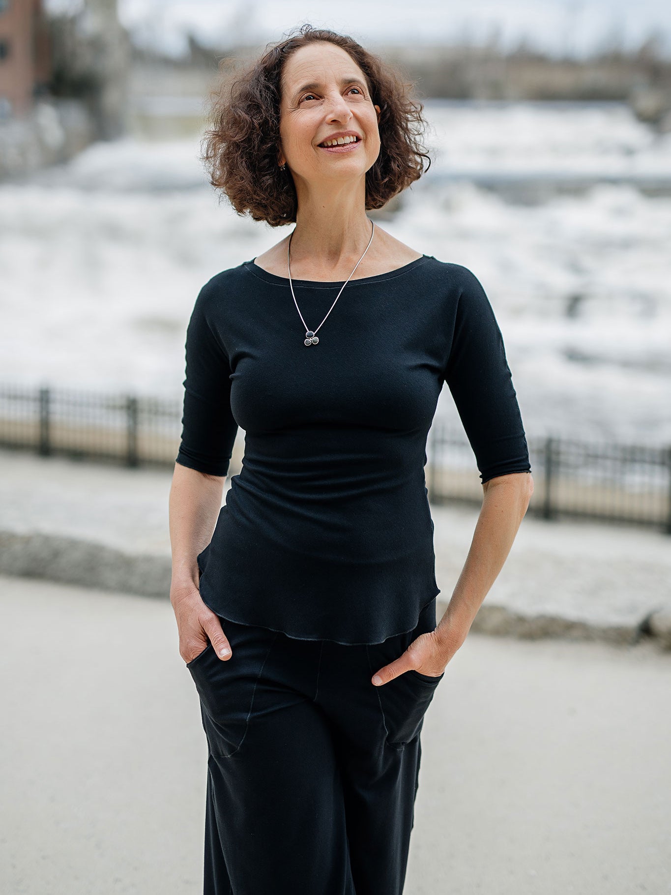 rose bias top in black + black harlow