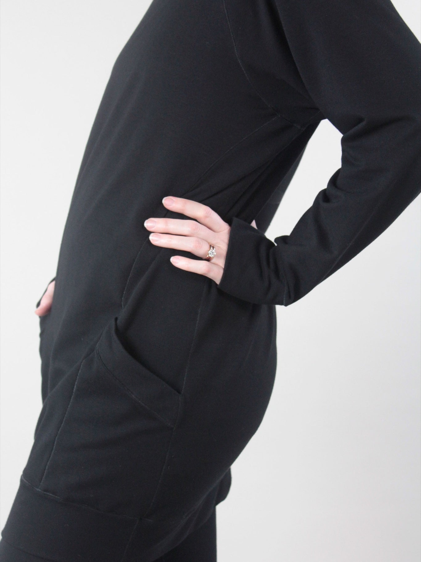 suger maeve hoody black terry + base black terry