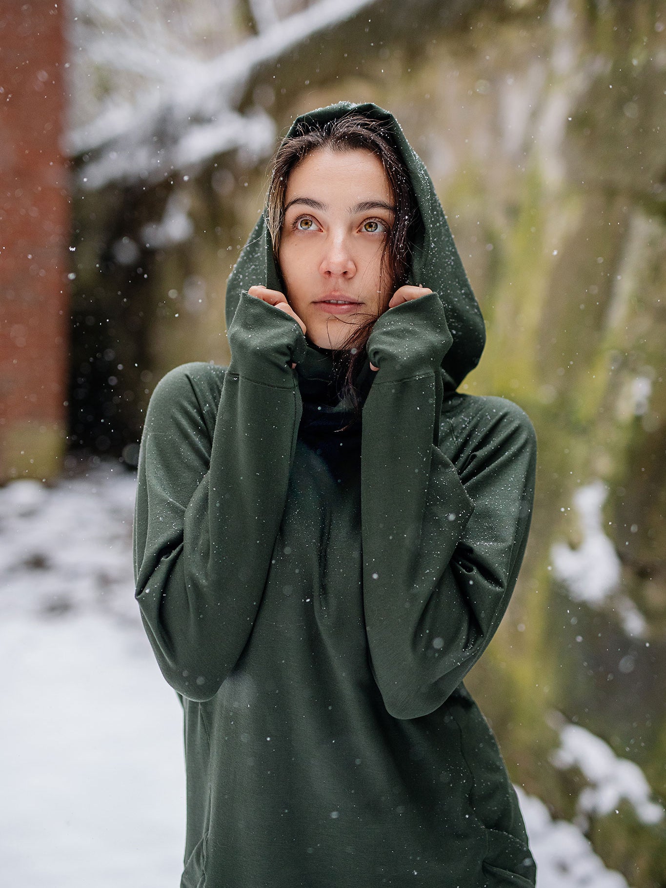 maeve hooded pullover in fir