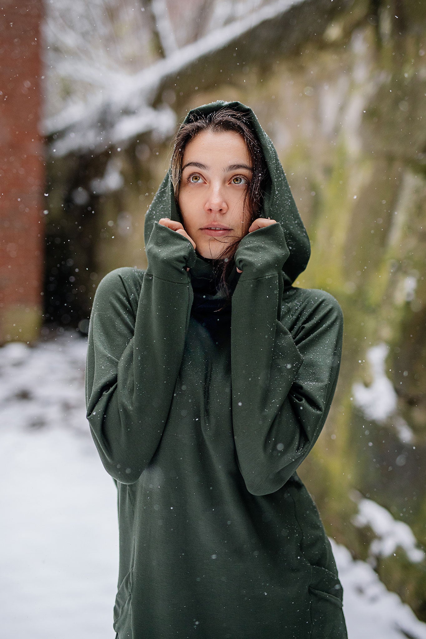 maeve hooded pullover in fir