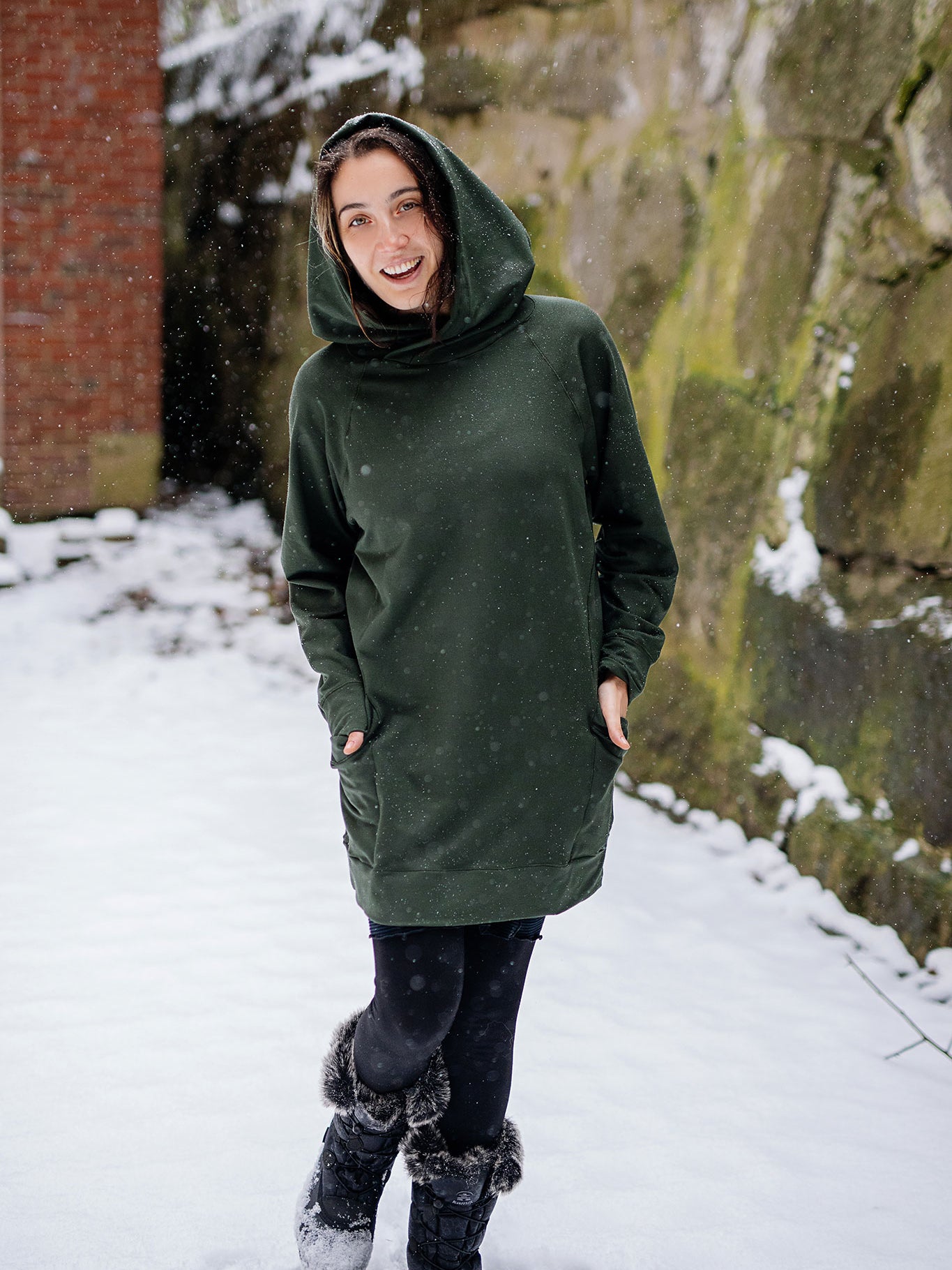 maeve hooded pullover in fir