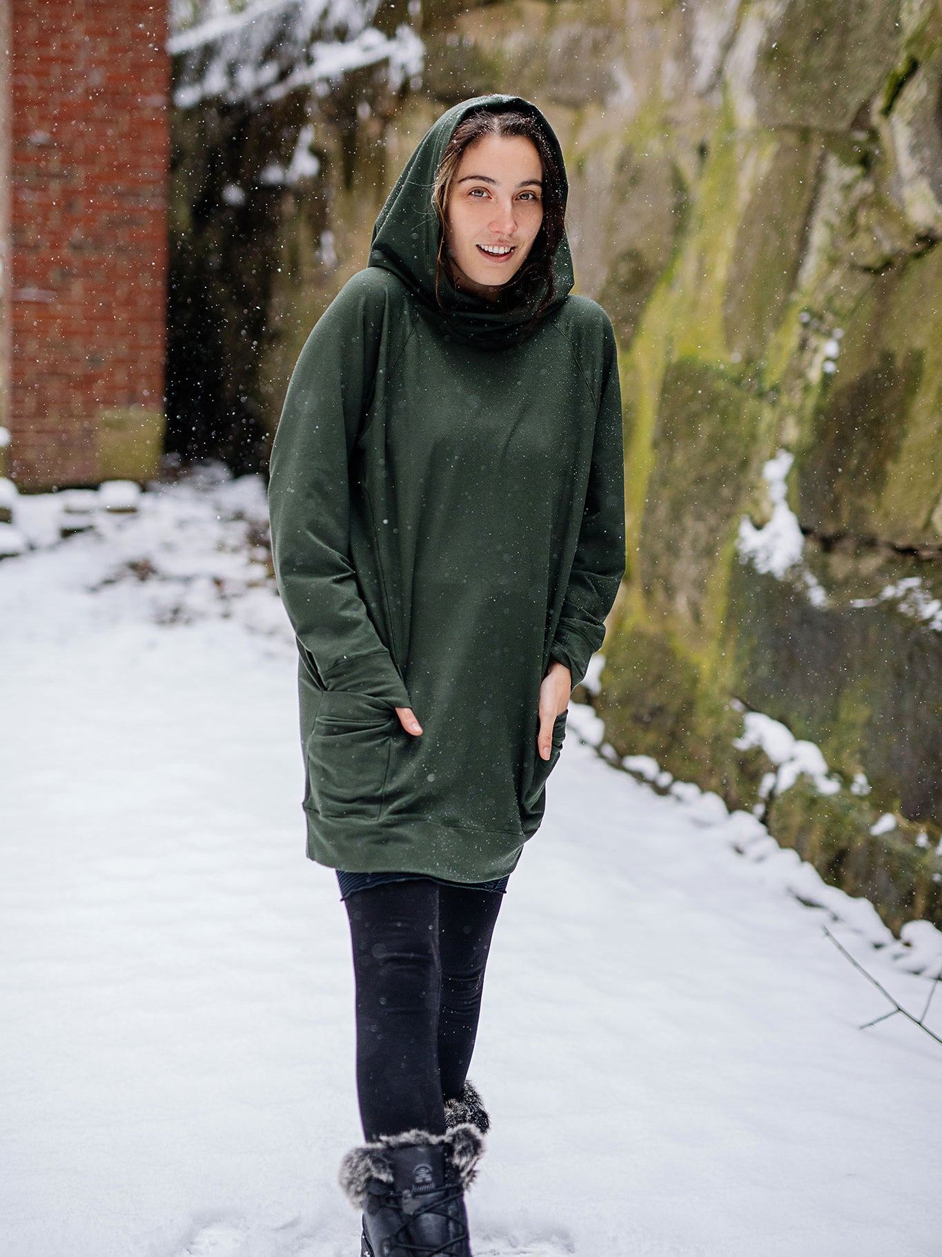 maeve hooded pullover in fir