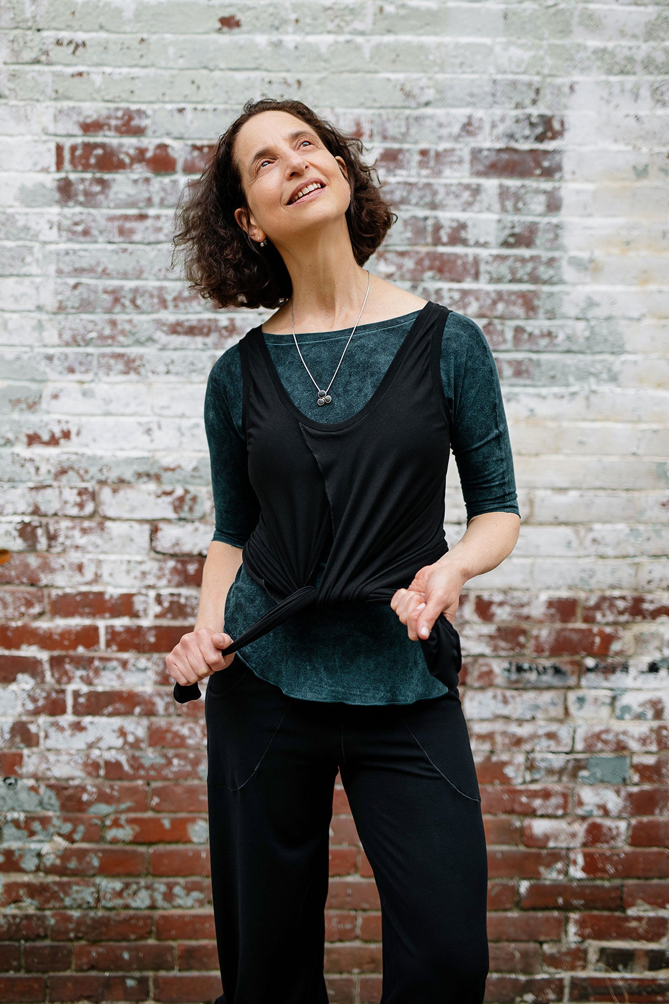 tulip tisse tank in black paired with black rose top + black harlow