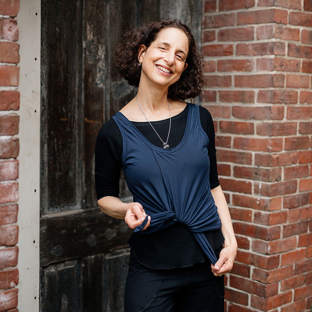 suger® tulip tissue tank styled over black rose + black harlow