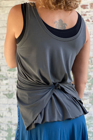 tulip in tissue ore tied in the back