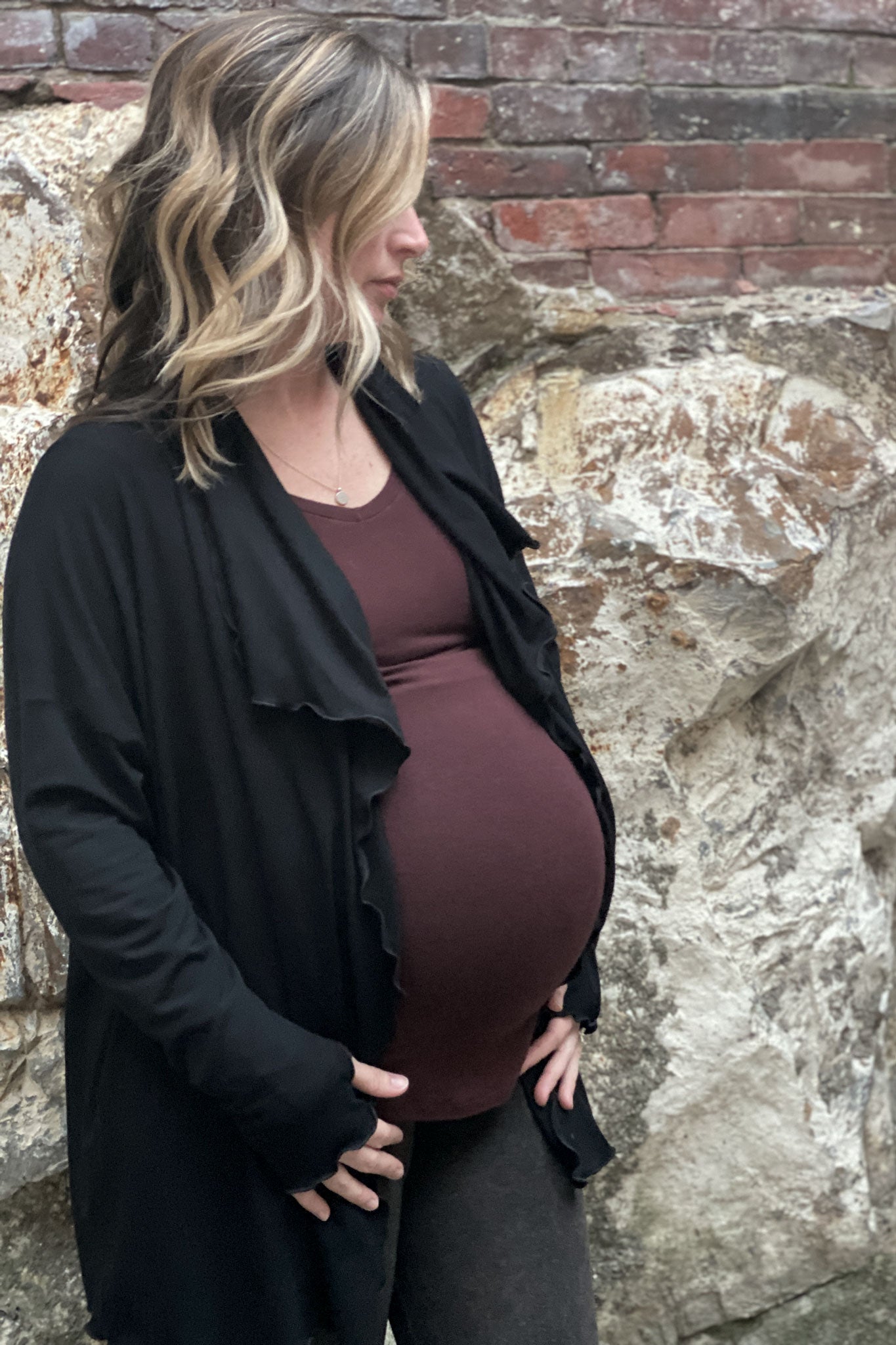 black river jacket on a lovely momma to be