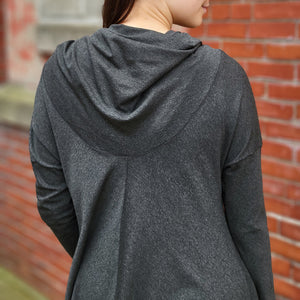 gale cowl neck tunic dress in tissue charcoal