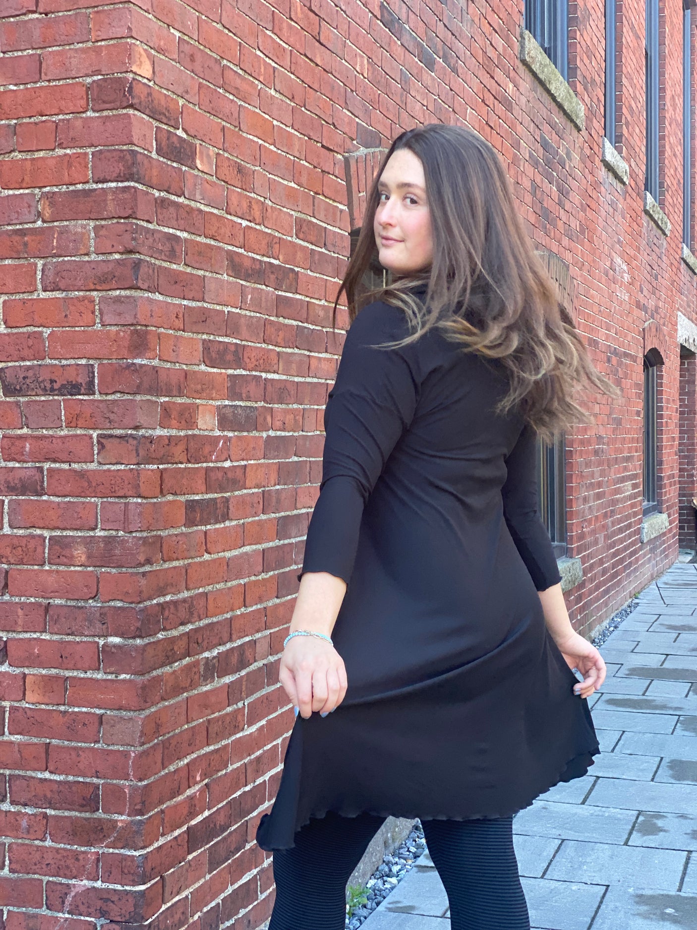 capri base in subtle black worn with tissue black gale