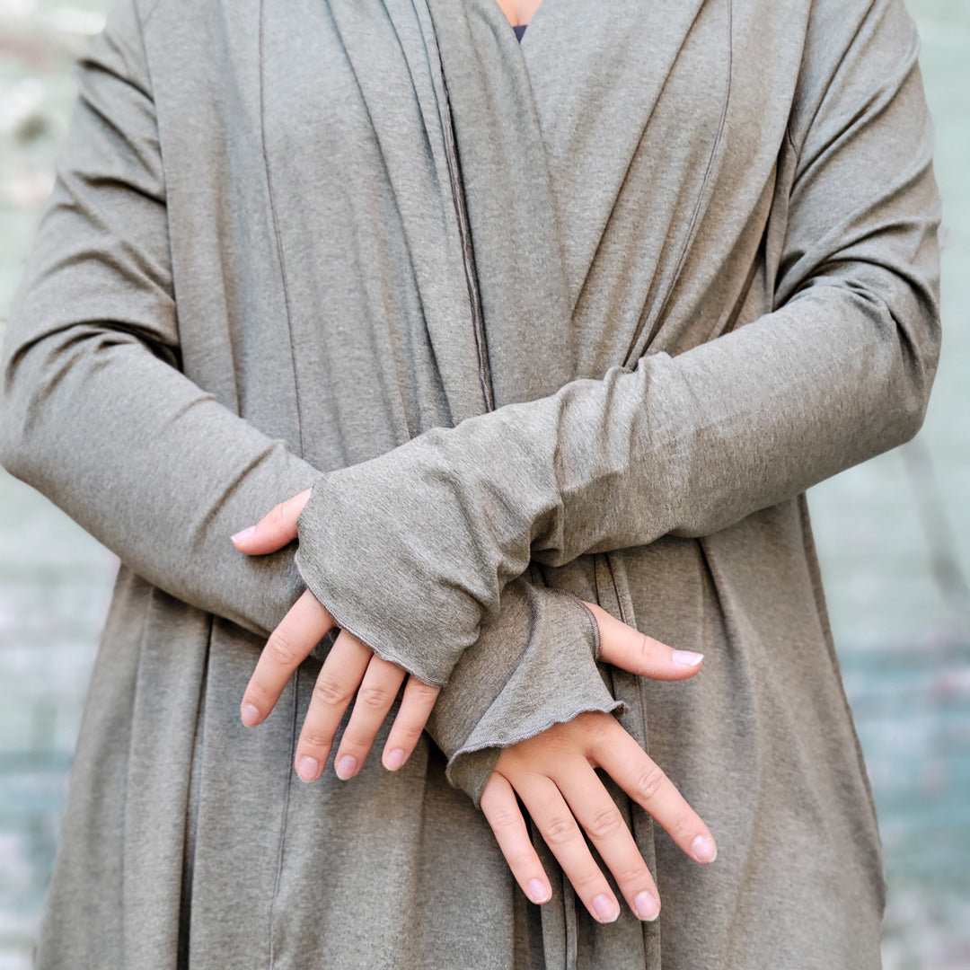 riding coat duster jacket in sage