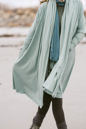 suger garden coat in glass + loop in ocean