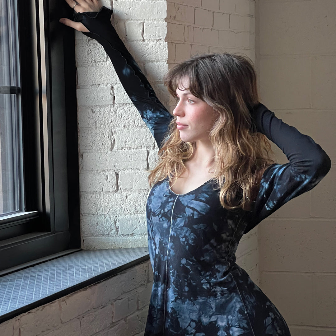 crush flare vneck dress