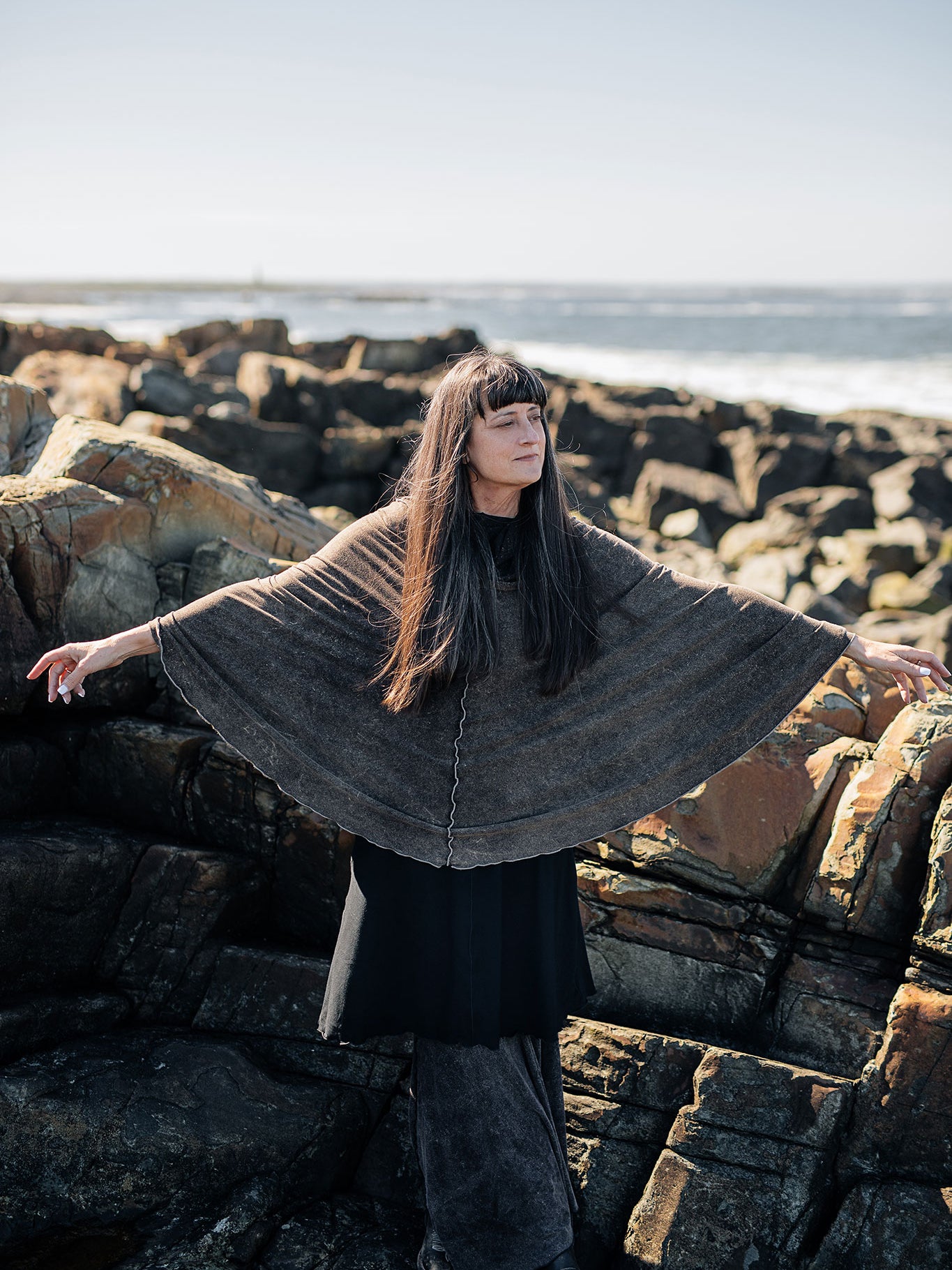 angelrox® lady flirt dress skirt in mineral styled with black flare + mineral flirt