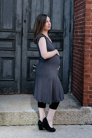 flare bias vneck in carbon