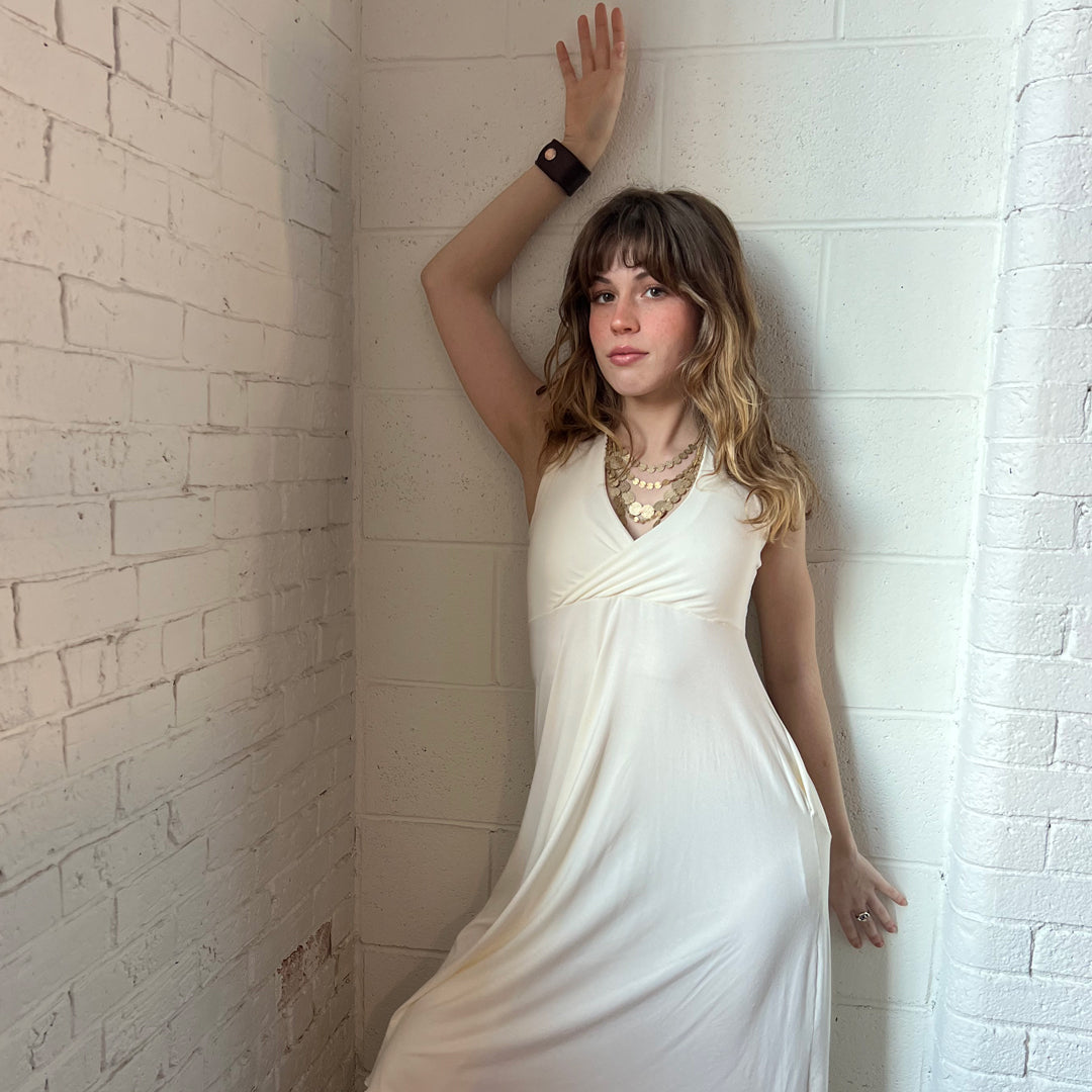 harmony halter dress in milk