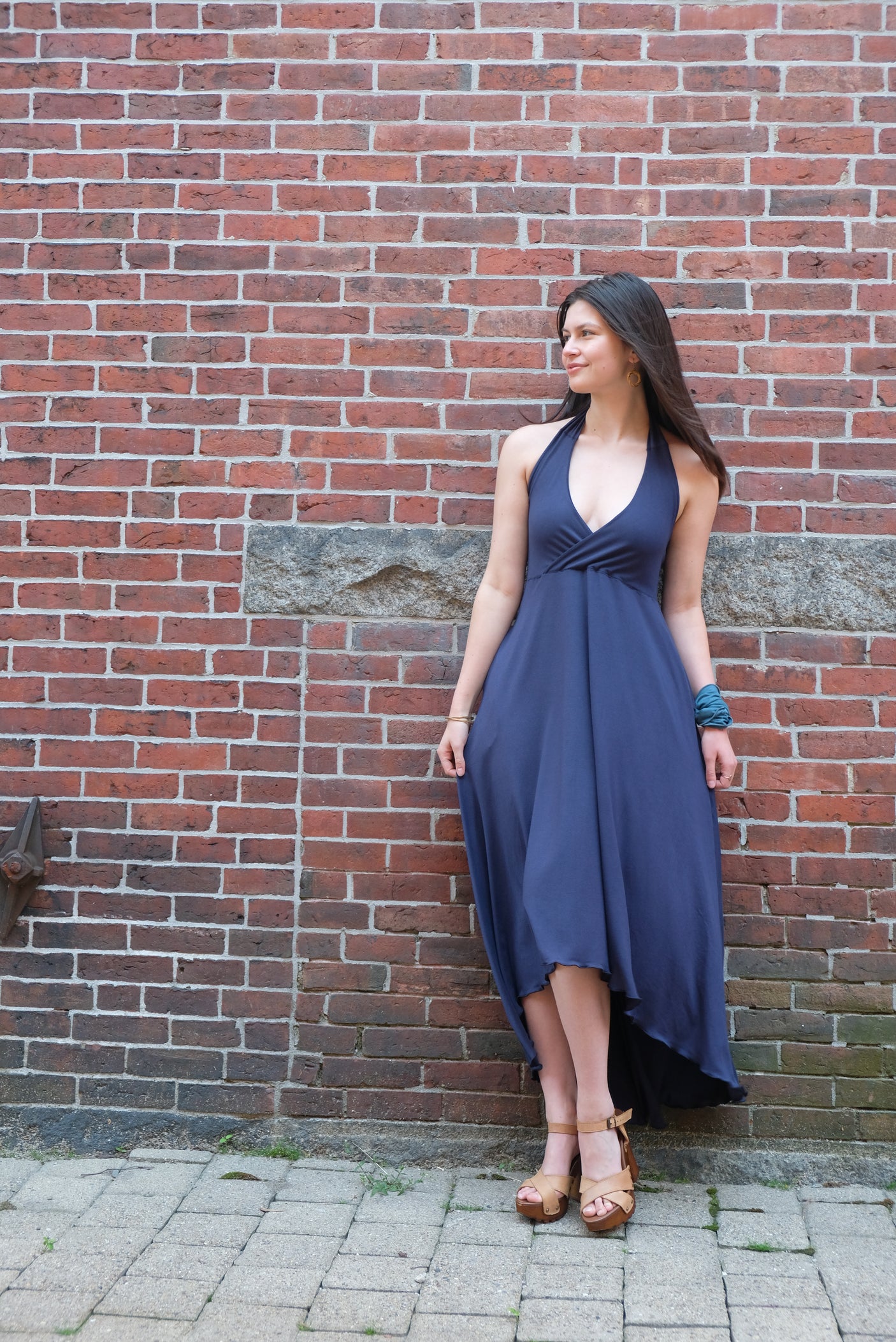 harmony halter dress in navy