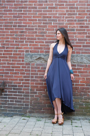 harmony halter dress in navy