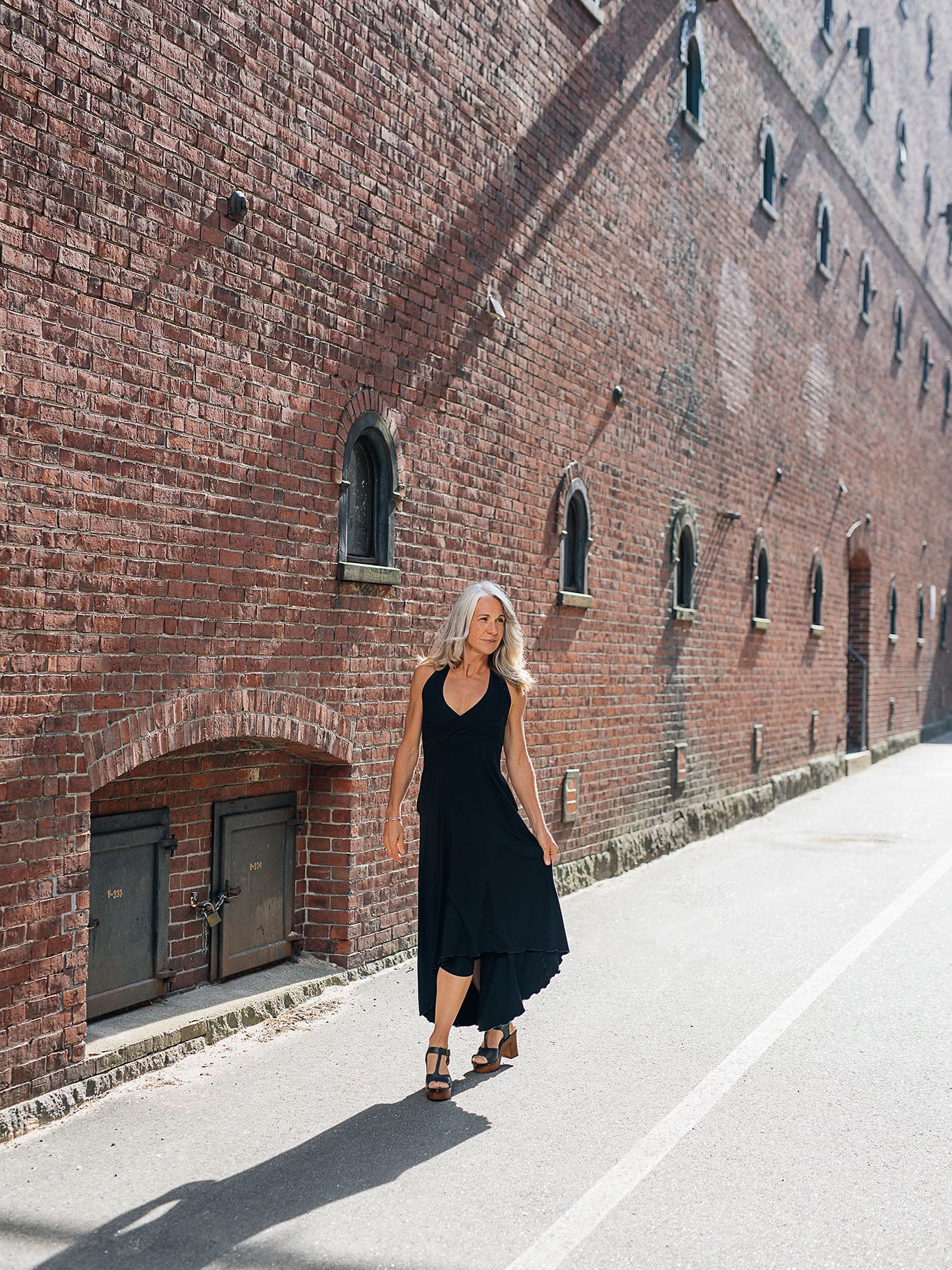 harmony vneck halter dress in black