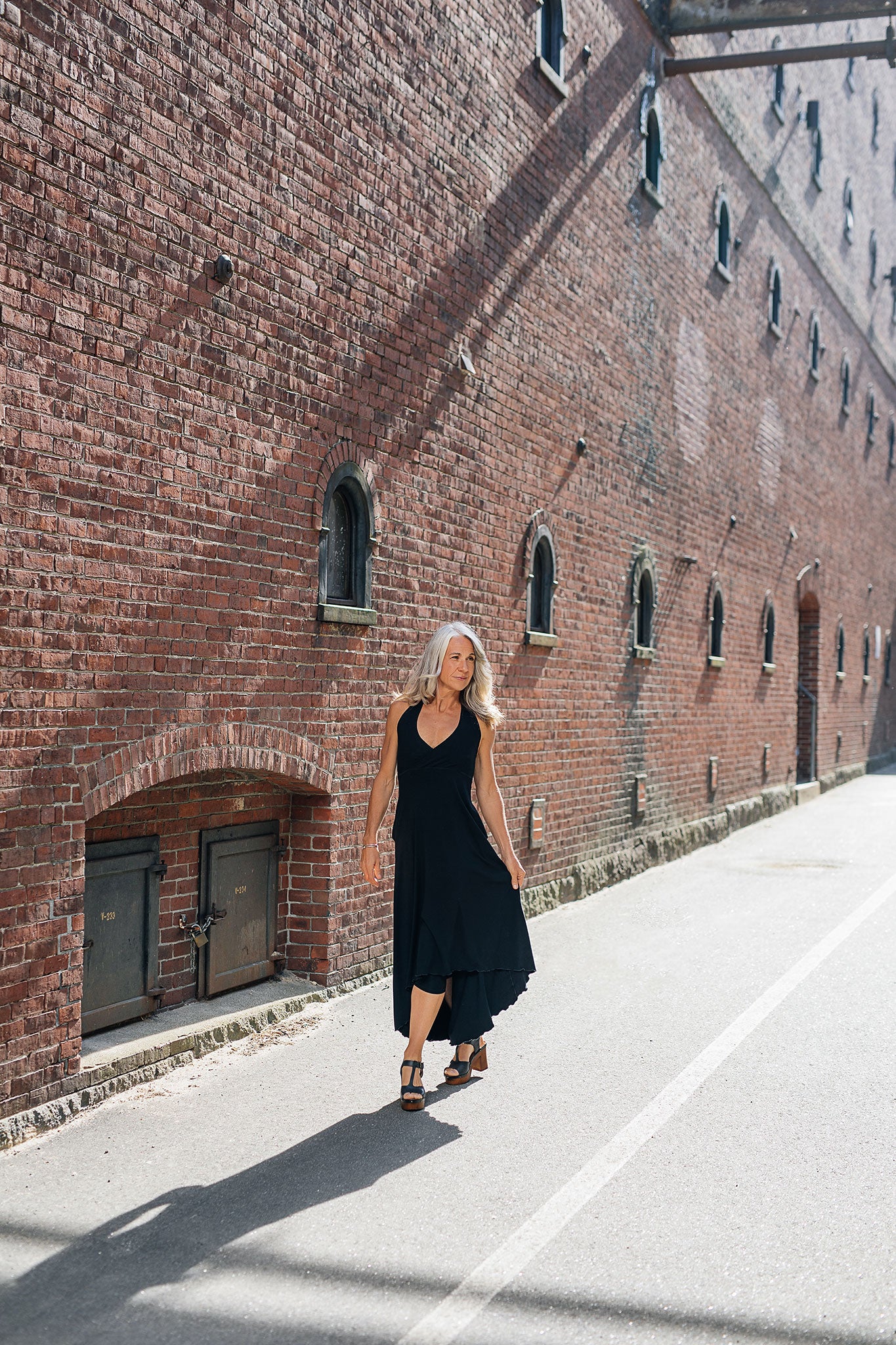 harmony vneck halter dress in black