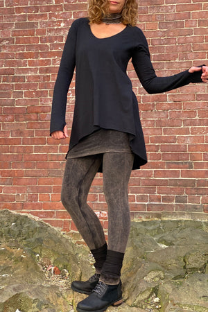 mineral playsuit with our peat stockings and subtle stripe vitality top