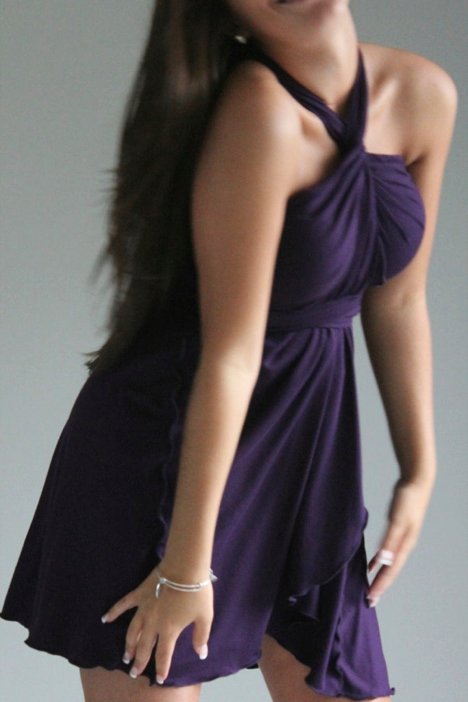 the wrap as a halter dress in regal