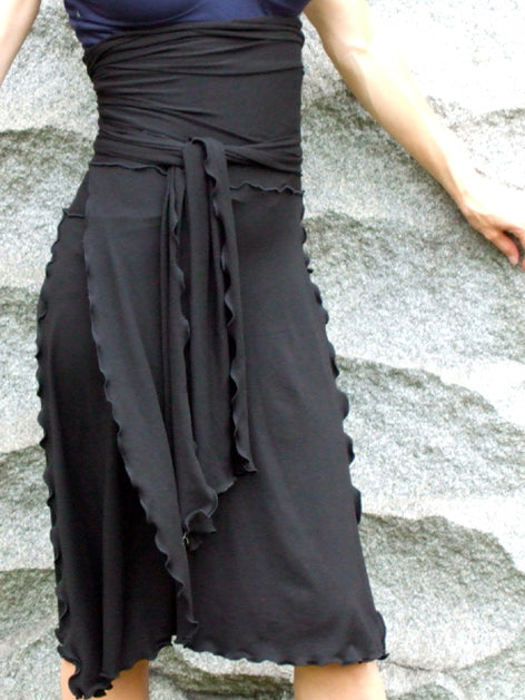 the wrap as a skirt in black