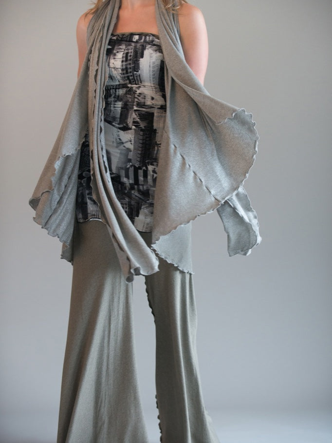 the wrap as a vest in pewter