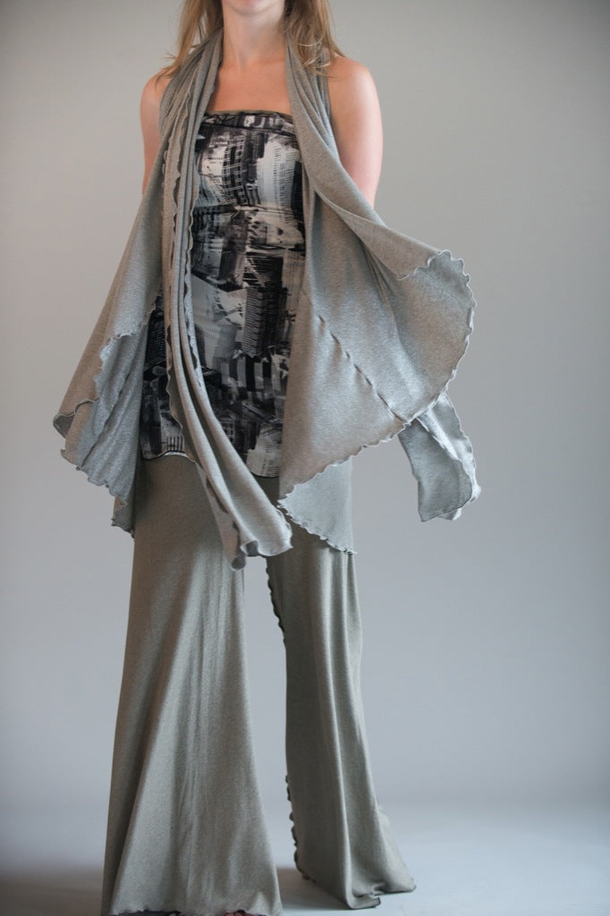 the wrap as a vest in pewter