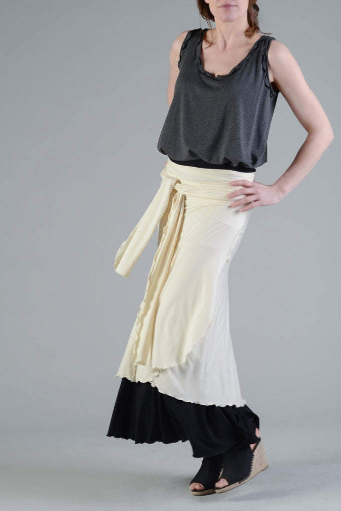 the wrap by angelrox in vanilla as skirt with black lady flirt skirt + charcoal shift