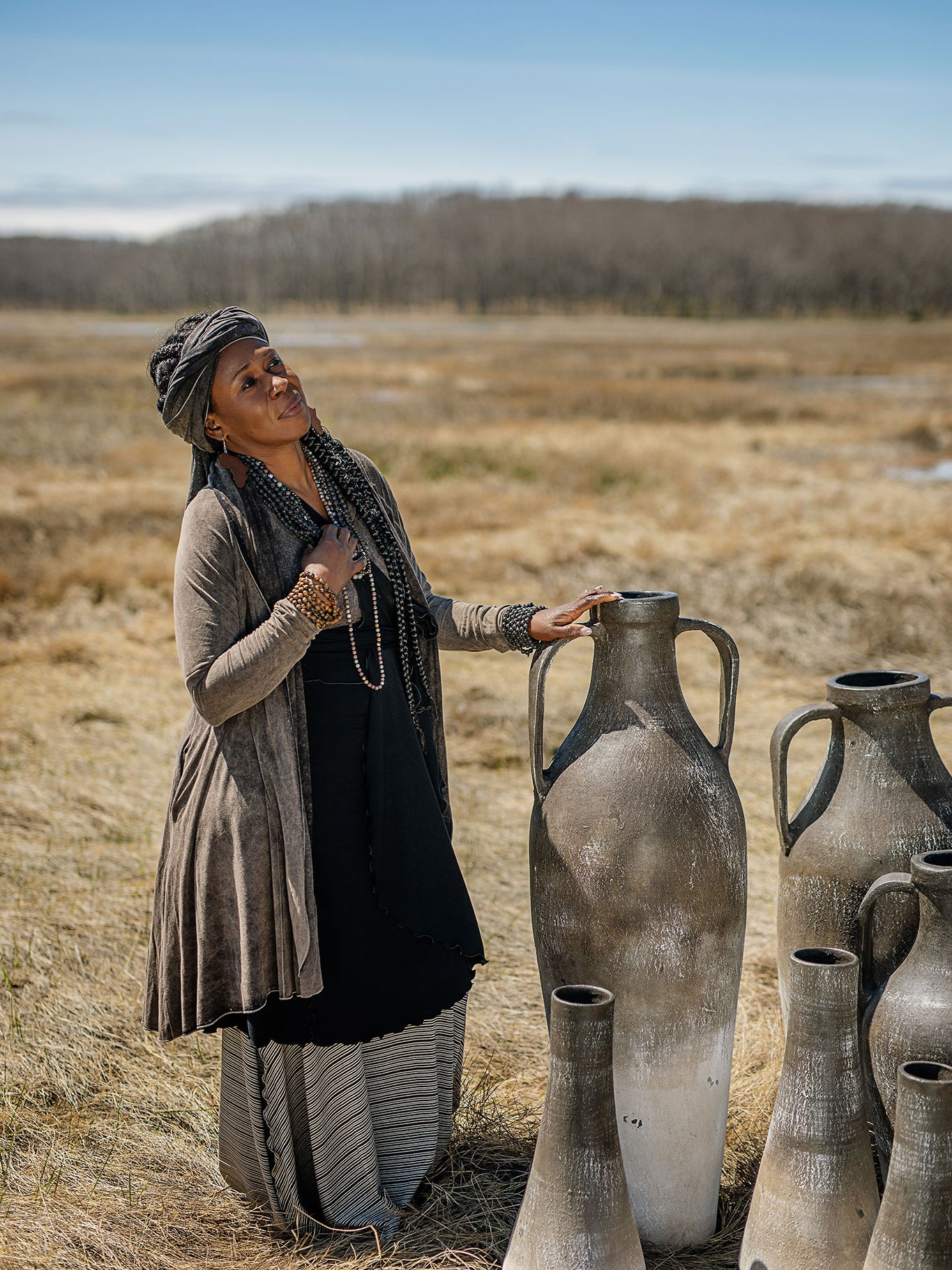 wrap dress skirt in black paired with mineral core + earth stripe lady flirt 