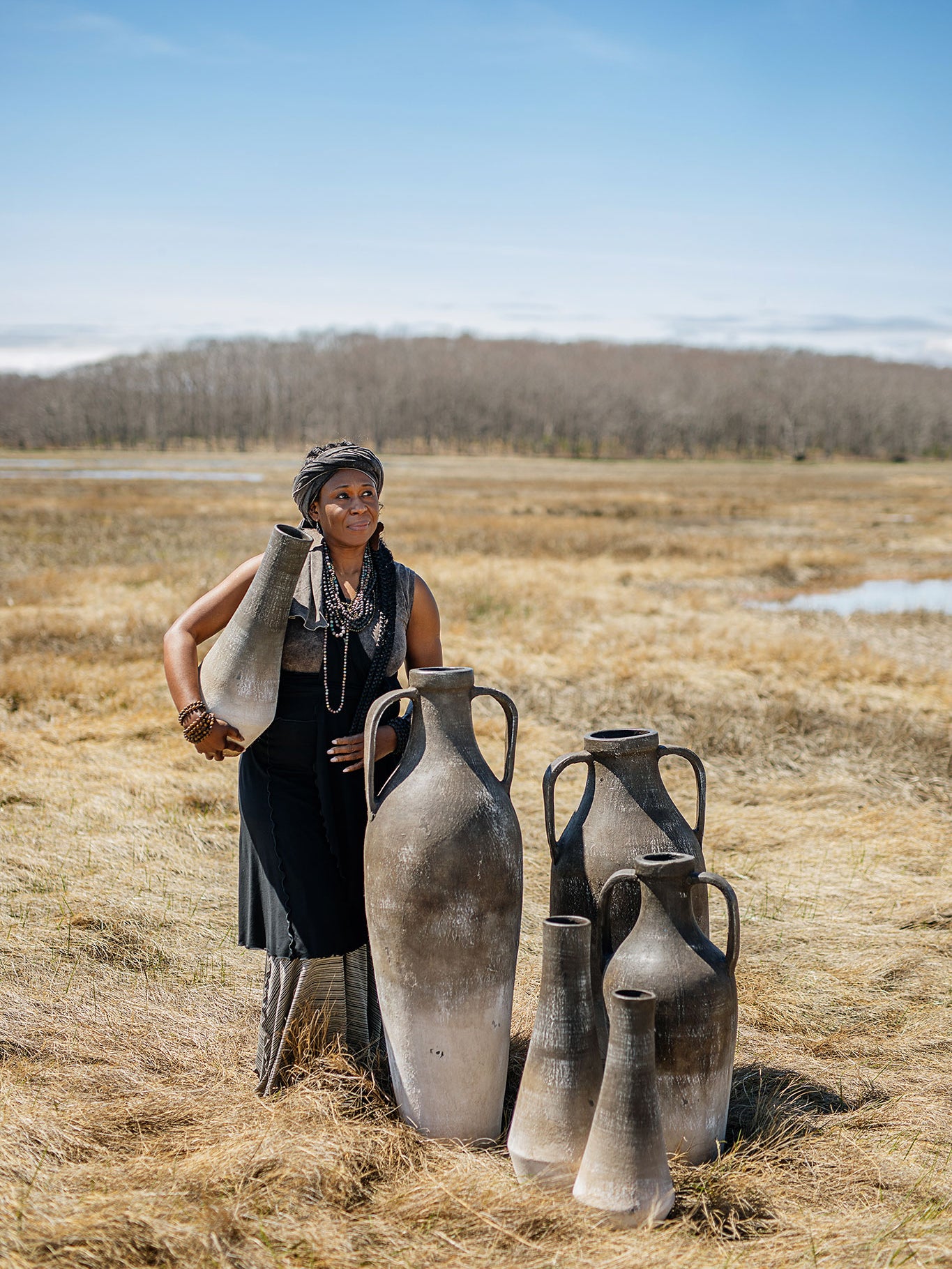 wrap dress skirt in black paired with mineral core + earth stripe lady flirt 